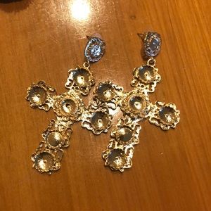 GOLD Cross Earrings